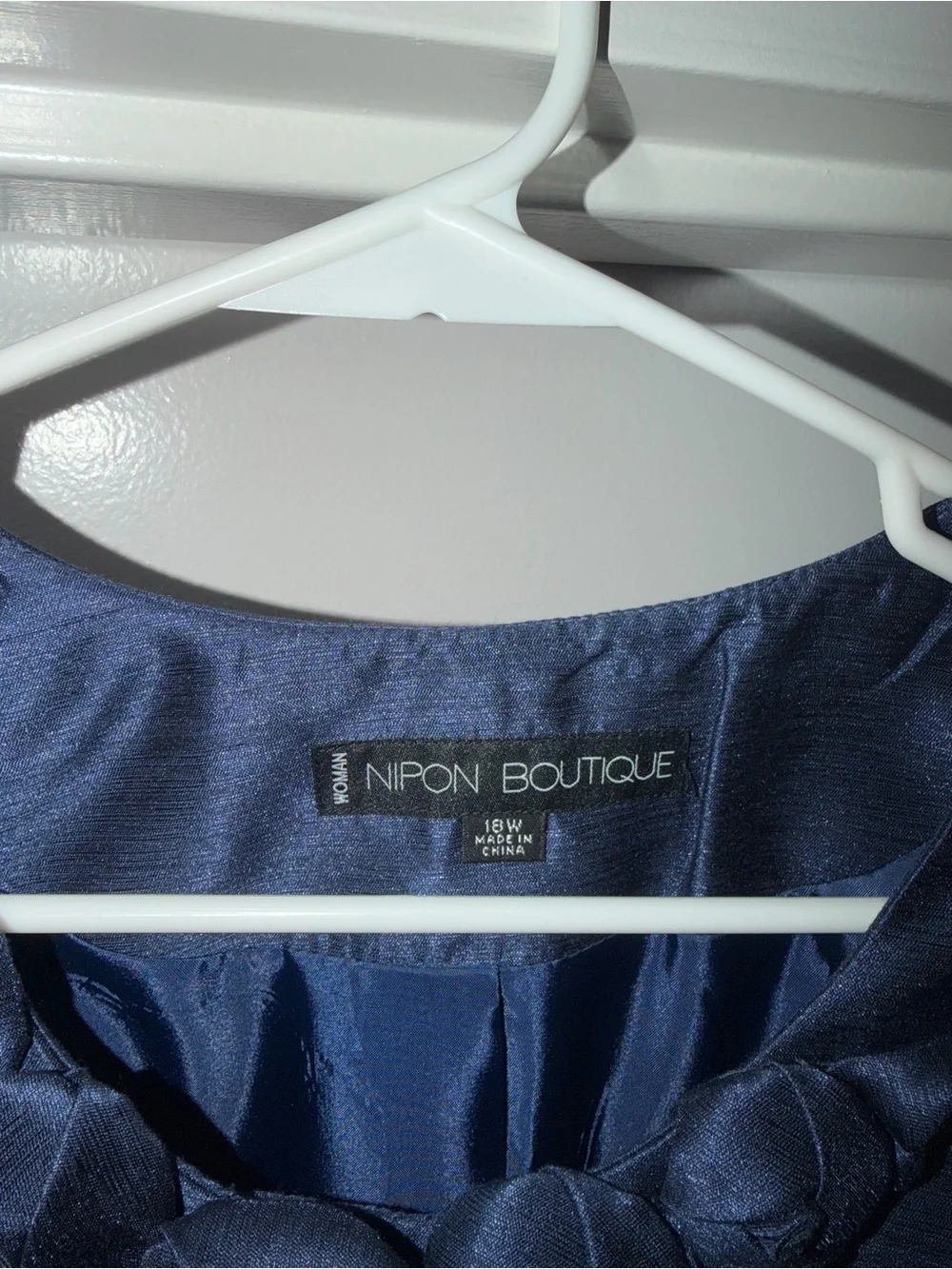 Nipon Boutique Navy Satin-Effect Floral Trim Blazer 18W - Picture 6 of 6